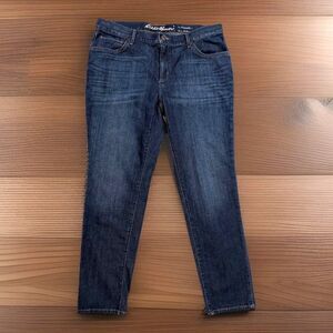 Eddie Bauer Womens Size 14 Boyfriend Slim Denim Blue Jeans Stretch Medium Wash